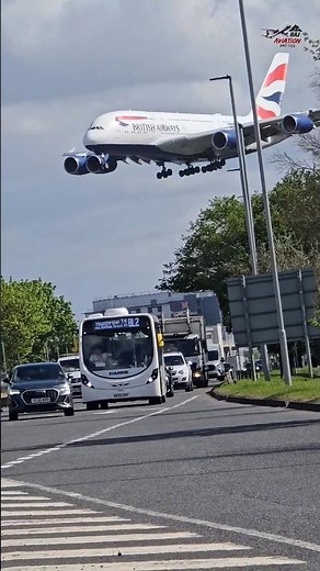 A380 dominating everything!😯 British Airbus A380🇬🇧✈️👑 #britishairways #airbusa380 #heathrowairport