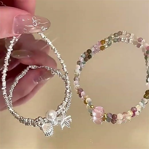 🐚 Starfish & Shell Beaded Bracelet