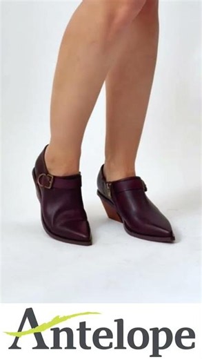 Western Ankle Boots With Buckle Block Heel #Shorts