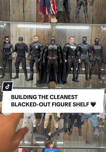 BUILDING THE CLEANEST BLACKED-OUT FIGURE SHELF 🖤🔥 #hottoys #toyreview #actionfigures #figtok #collection