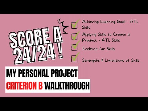 How to score a 24/24: IB MYP Personal Project Criterion B Walkthrough