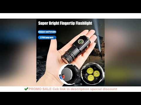 3LED Mini Flashlight Rechargeable EDC Torch Waterproof Hiking Camping Portable Flashlight 16340Batte