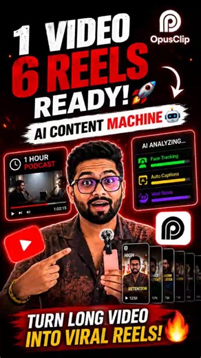 AI Turned 1 YouTube Video Into 6 Viral Shorts 🤯 | Opus Clip AI