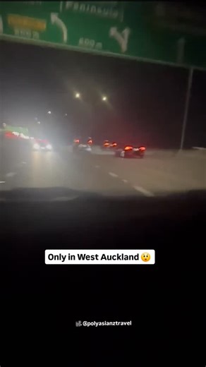 Captured tonight! A car REVERSING down State Highway 16, West Auckland tonight 🤯 😲 🤯 what the actual cheese? This crazy scene captured tonight by our bestmates in West Auckland! Reshares by permission only, video & all copyright owned by @polyasianztravel | New Zealand Adventures