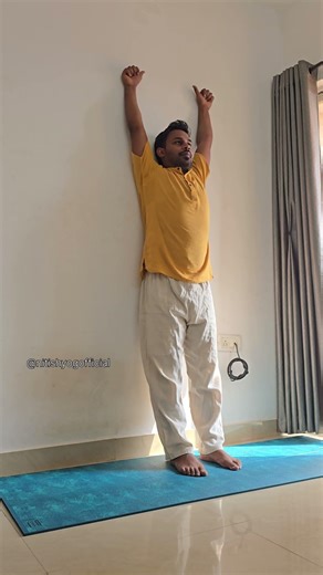 Wall Exercise for Neck, Shoulder & Back Pain | Posture Correction After 30 #neckpain #yog #yoga #yt