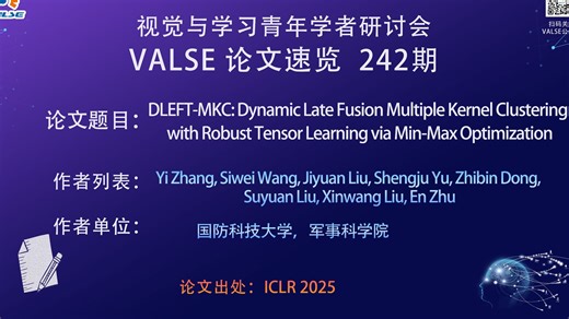 【VALSE论文速览-242期】DLEFT-MKC: Dynamic Late Fusion Multiple Kernel Clustering with..