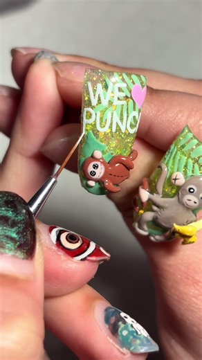 Punch the Monkey Nail Art: Emotional Reactions