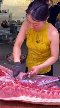 Pig Butchery Process 🐷 Fast & Clean Knife Work. Ep24 #Cooking #shorts @FoodisFoodie
