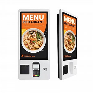 [Hot Item] Self Service Touch Qr Code Reader Scanner Receipt Machine Restaurant POS Stand Order Payment Screen Bill Printer Kiosk