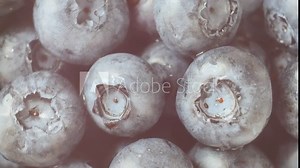 The fresh huckleberry is slowly rotating counterclockwise . Close up shot.