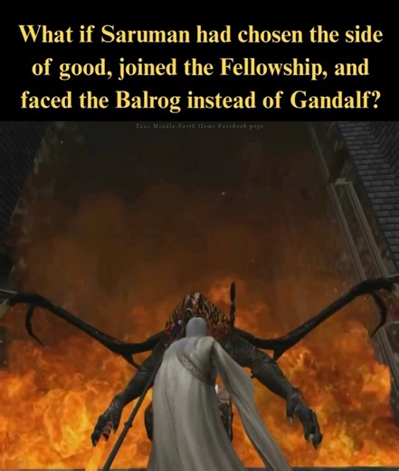 🧙🏻‍♂️What if Saruman had chosen the side of good, joined the Fellowship, and faced the Balrog instead of Gandalf? 🤔 #Lordoftherings #lotr #movies #movie #Fellowship #middleearth #scenes #peterjackson #tolkien #characters #moviecharacters #animation | Your Middle-Earth Home