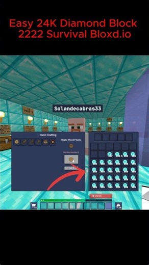 24,000 Diamond Blocks Easily in 1 Day (2222 Survival) || Bloxd.io || #bloxdio #minecraft #bloxd