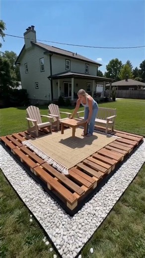 DIY Backyard Pallet Deck Platform#BackyardDecor