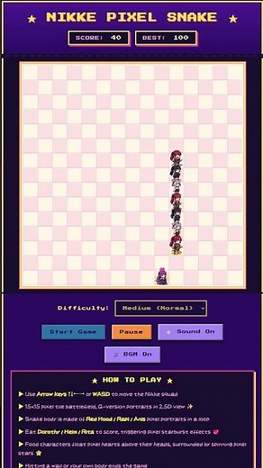 The NIKKE snake game is surprisingly perfect. #NIKKE #Nikke #Snake #Retro #Game