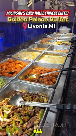 🚨 STOP SCROLLING — a halal Chinese-American buffet right here in Livonia 🙌 Golden Palace Buffet is serving up everything you crave: fresh sushi, dim sum, seafood boils, and a live hibachi station where your stir-fry is cooked right in front of you 🍜🔥 They’ve got all the classics too — orange chicken, fried rice, General Tso’s chicken — PLUS tons of halal chicken, beef, seafood, and vegetarian options, so there’s truly something for everyone. 👉 In a rush? Grab the buffet to-go by the pound: 