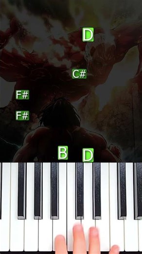 Attack on Titan Season 2 OP - Shinzou wo Sasageyo part 1 (easy piano tutorial) #shorts