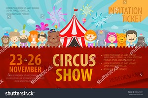 Circus Design Template Posters Ticket Vector Stock Vector (Royalty Free) 330626651 | Shutterstock