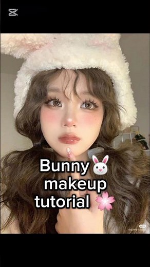 Easy bunny makeup tutorial 🌸 #trending #aesthetic #bunny makeup#girlfashion