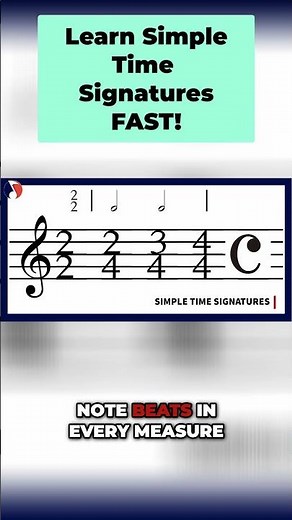 Learn Time Signatures: 2/2, 2/4, and 3/4 Explained! #shorts