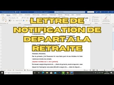 Lettre de Notification à l'Employeur du Départ à la Retraite du Salarié