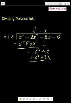 Polynomial Long Division (easy example 1) #polynomials #algebramadeeasy