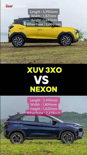 Tata Nexon vs Mahindra XUV 3XO 2026 🔥 Size, Space & Price Comparison | Best Compact SUV?
