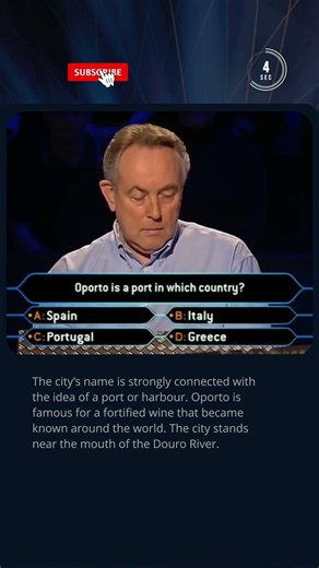Do You Know Where Oporto Is? #quiz #millionaire #trivia #didyouknow #country #europe #gameshow #tv