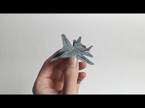 날개가 펼쳐지는 F-14 전투기 종이접기