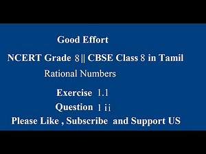 NCERT Grade 8 || CBSE Class 8 - Rational Numbers Exercise 1.1 Question # 1 ii in Tamil