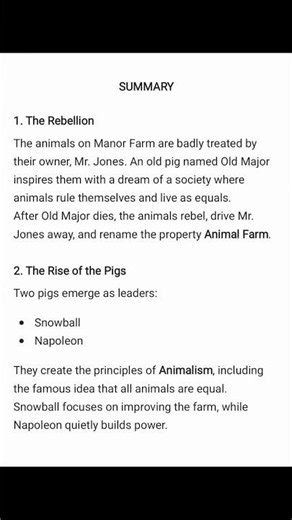 Animal Farm — George Orwell Summary