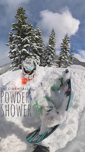 One minute you’re shredding the gnar and the next thing you know you’re on your back with a mouth full of powder…#abominableAubrin [I swear that was on accident! 😬] | Chasing Sage