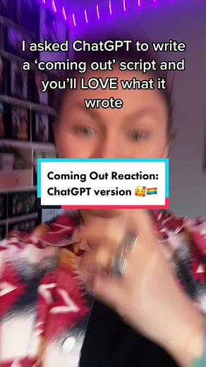 I asked ChatGPT ‘can you write a script for a kid coming out to their mum?’ And this is what it wrote! 🥹🏳️‍🌈 It’s so similar to the ones I’ve made in the past, and it makes me so happy that AI knows whats up 🥰❤️ #comingout #comingoutreaction #mumreaction #lgbtq #lesbimum