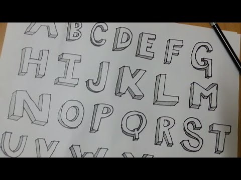 How to draw alphabet letters A - Z in 3D