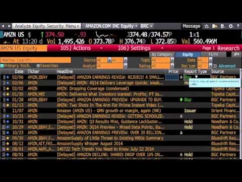 Finding Analyst Reports using the Bloomberg and Thomson One