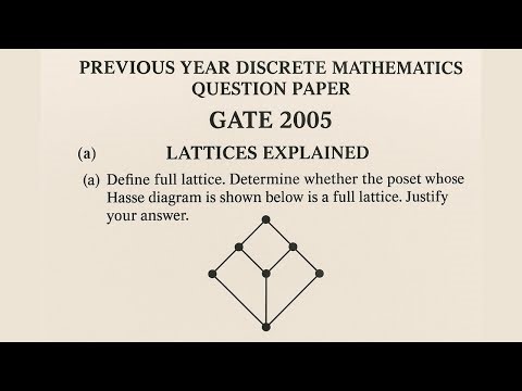 Previous Year Discrete Mathematics Question Paper | GATE 2005 | Lattices Explained