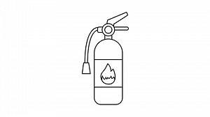 Download Animation forms a sketch of the fire extinguisher icon for free
