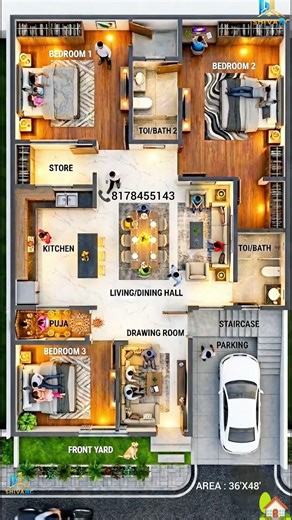 Ghar Design Banwao To Aisa 😍 Subscribe us #ghar #duplex #villa #penthouse #luxuryhomes #bedroom #3d