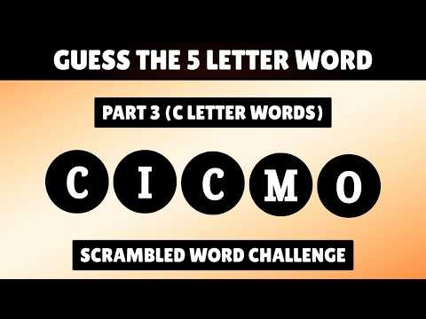Guess the 5 Letter Scramble Word | Part 3 | Scrambled Word Quiz