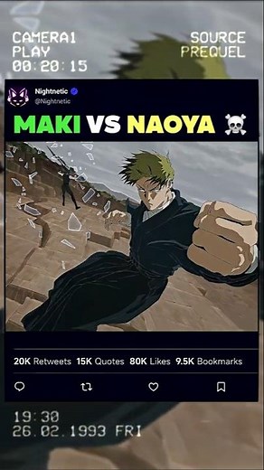 MAKI vs NAOYA ZENIN 💀🔥 ~jujutsu kaisen season 3