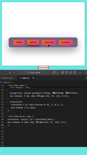 This 3D Navbar Hover Animation Is Too Smooth 😍 | CSS UI Design