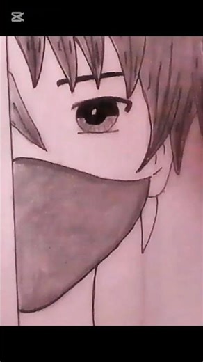 “Masked Anime Boy Drawing ✏️ | Easy Half Face Sketch”#animesketch #shortsviral