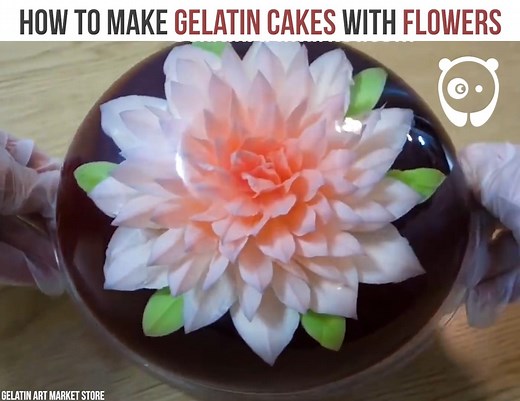 How to make gelatine cakes with flowers Credit: Gelatin Art Market | Bored Panda Art