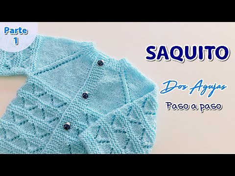 How to knit a baby sweater, coat, or cardigan step by step using two needles. Part 1/2