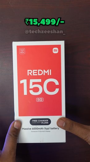 Zeeshan Siddique | Tech on Instagram: "Redmi 15C 🔥😍 . . #asmr #techreels #tech #phoneunboxing"