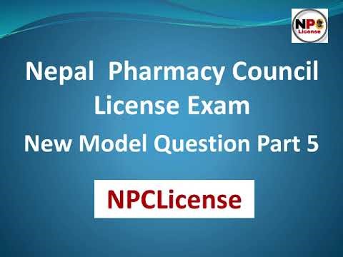 Nepal Pharmacy Council License Exam Model Question Part 41 to 50