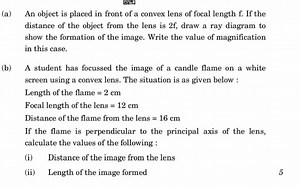 回品(a) An object is placed in front of a convex lens of focal l... | Filo