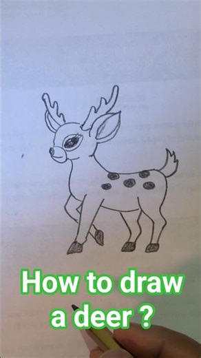 How to draw a cute baby deer in easy step? | #bktarts #pencildrawing #animaldrawing #shorts #viral