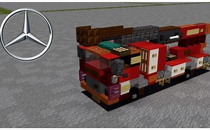 【MINECRAFT汽车教程系列】如何制造一辆(梅赛德斯-奔驰 Econic Arial)消防车_哔哩哔哩bilibili_我的世界
