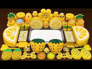 Series Yellow Slime ! Mixing Random Things into GLOSSY Slime | Satisfying Slime Videos #554