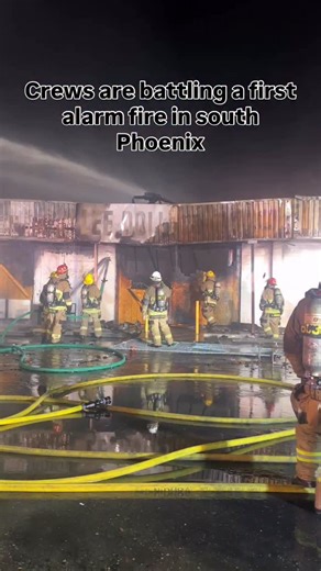 Phoenix fire crews are battling a large strip mall fire Sunday night. | Phoenix Fire Department